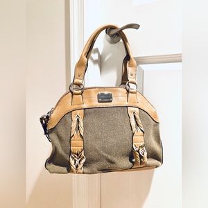 Stone Mountain leather and canvas handbag